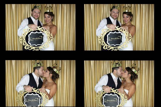 Couple at the wedding booth