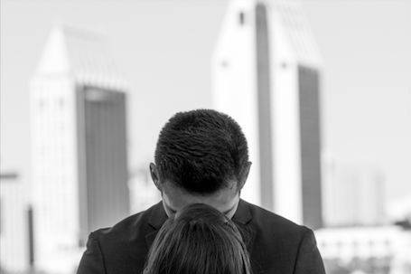 Newly weds enjoying their intimate portrait session after the ceremony