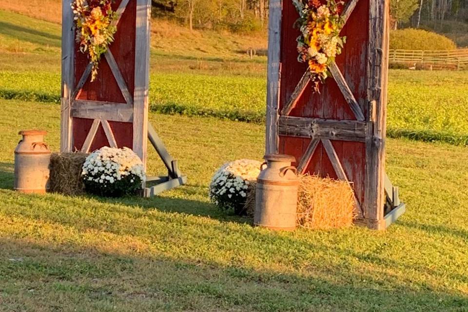 Sunflowers in Milk Cans