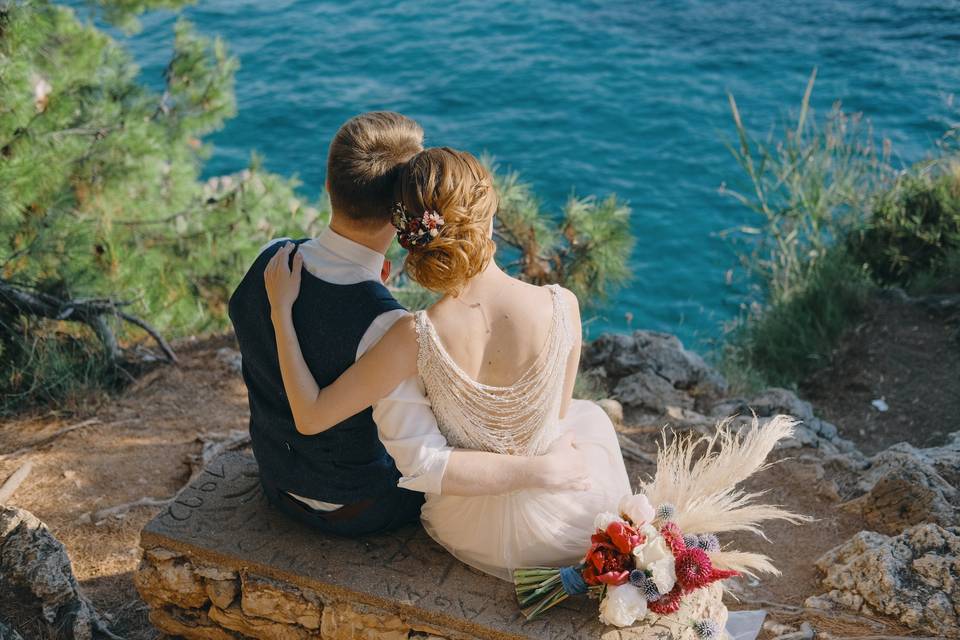 Romantic couple in Montenegro