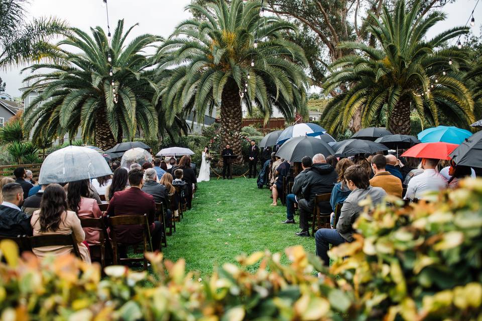 Ceremony in the rain