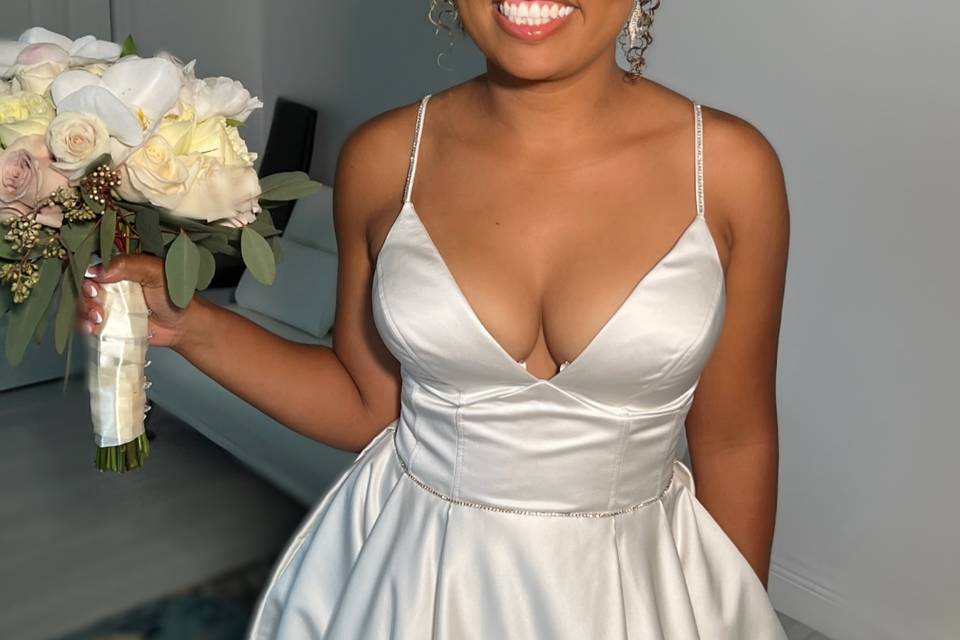 Delighted bride