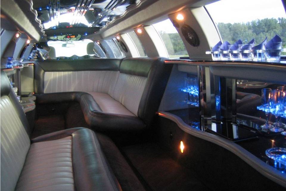 Interior of limousine