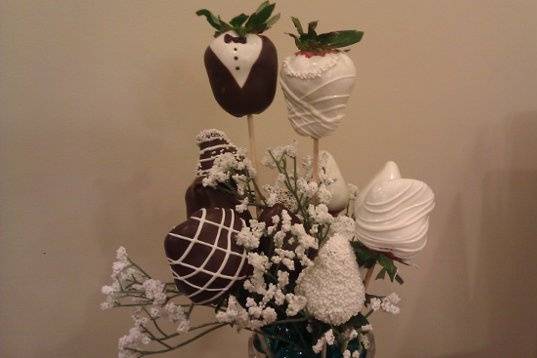 Chocolate Covered Strawberry Wedding Bouquet