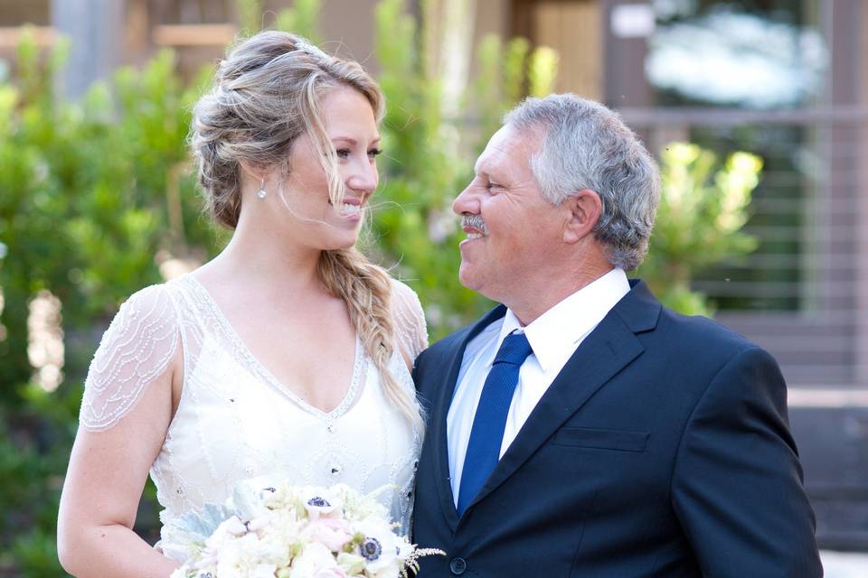 The bride with her father