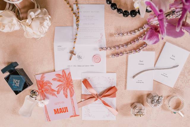 Tropical Maui Wedding Flatlay