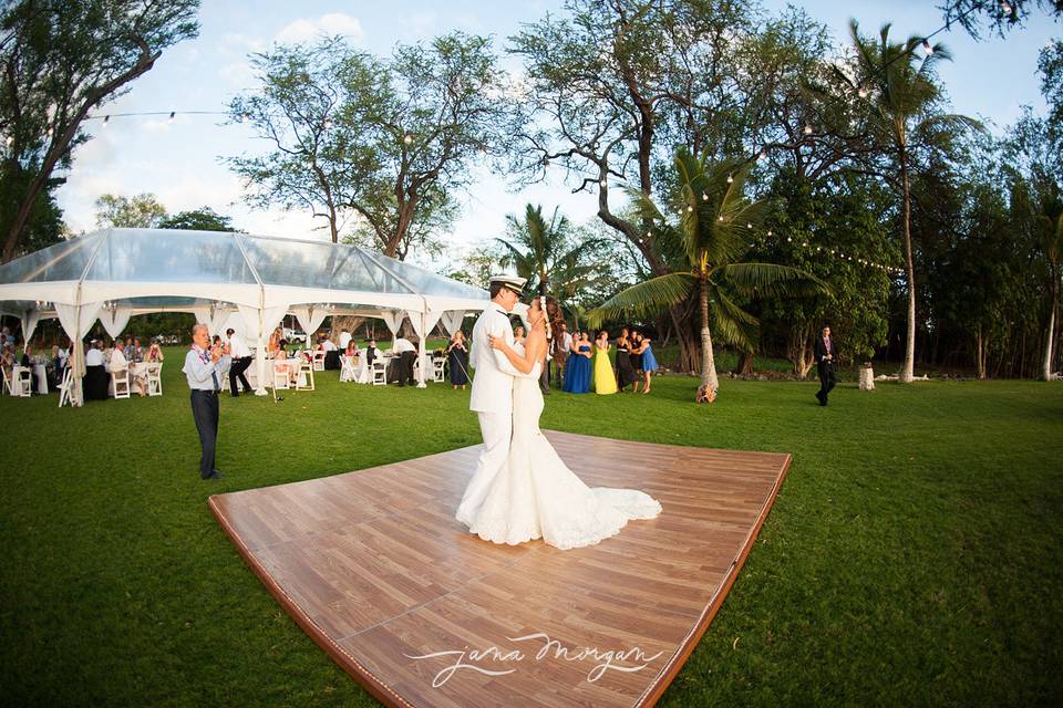 A romantic first dance.