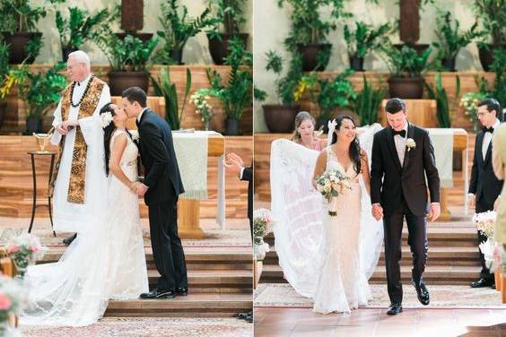 Indoor reception at Sugar Beach Pavilion, destination wedding, Chiavari Chairs, Ivory Linen, Romantic wedding theme, Pink and white flowers, round dining tables, 12x12 dance floor