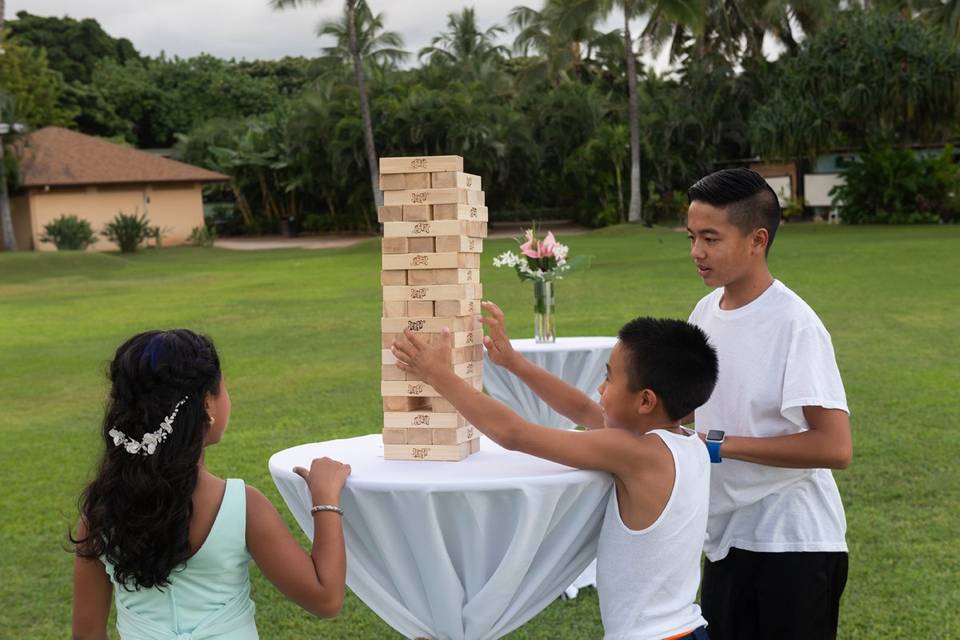 Jenga cocktail reception