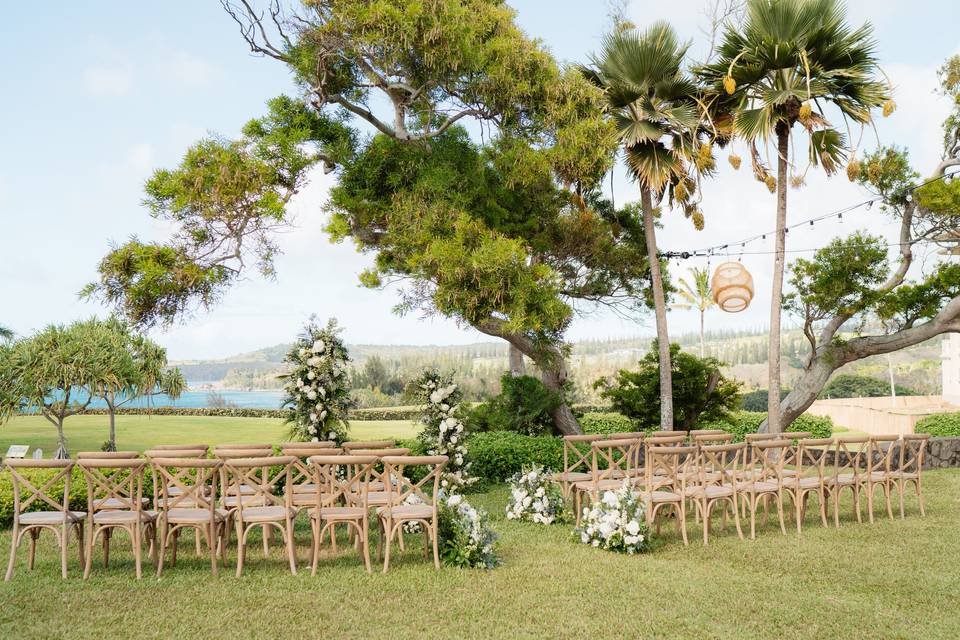 White and Green Wedding
