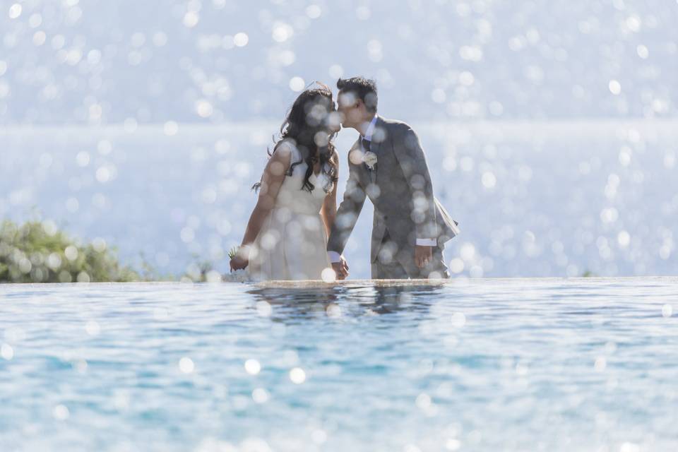 Couple with waterfall