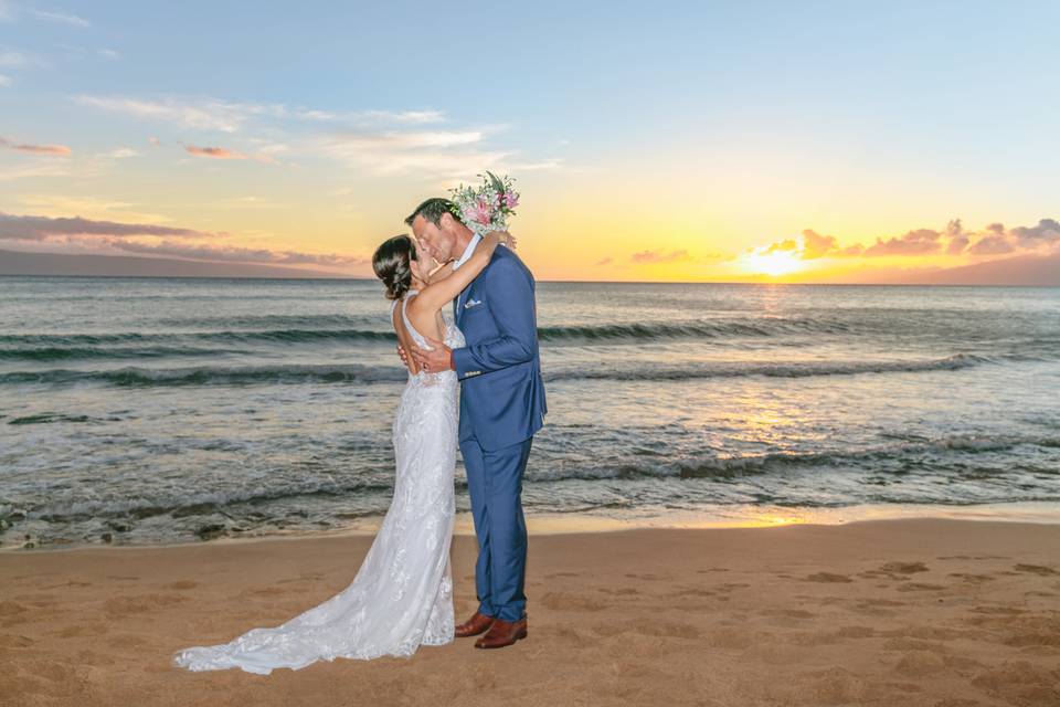 Sunset Kiss Maui Beach