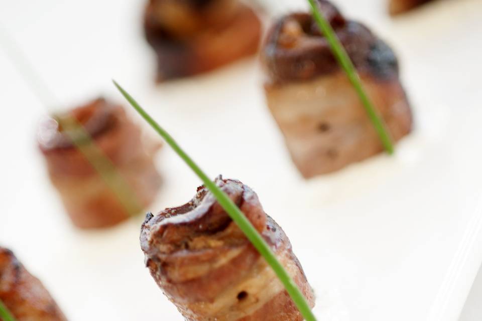 teriyaki beef and bacon rolls