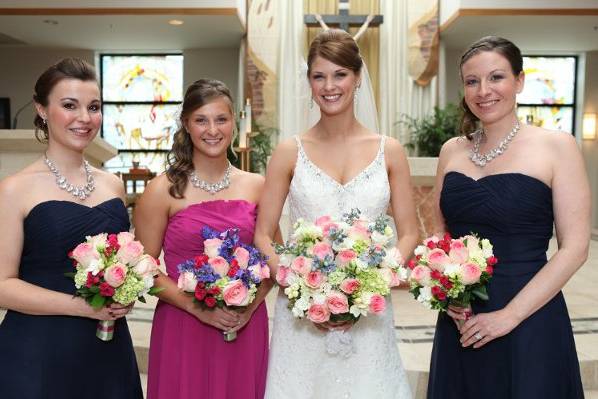 Bride and bridesmaids