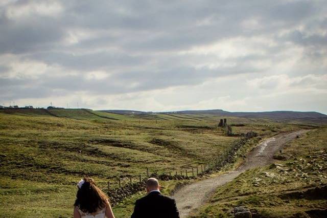 Hand in hand on the long road of life after tying the knot at Sea View House in Doolin