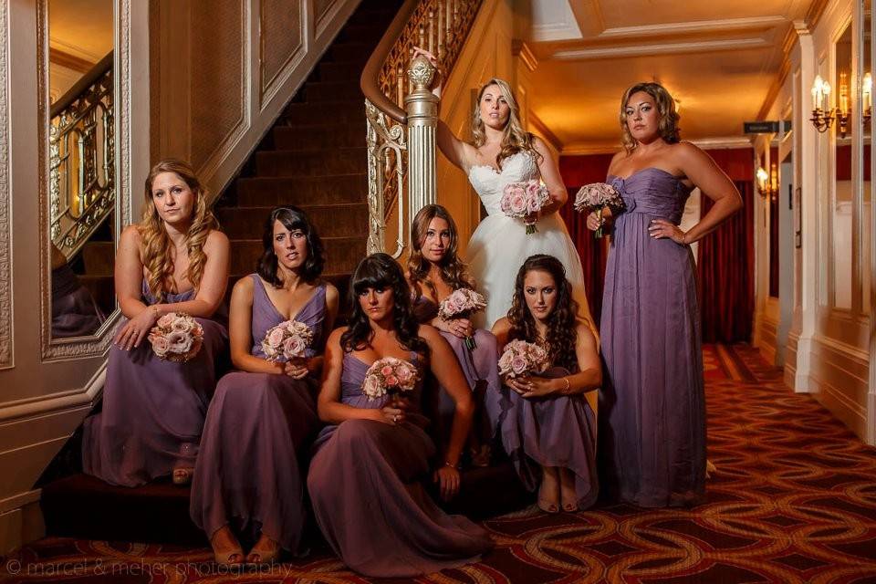 Bride and her bridesmaids