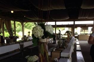 Long tables and tall flowers
