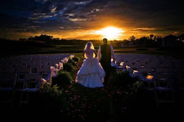 The bride and groom