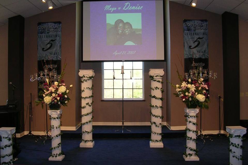 Wedding ceremony setup