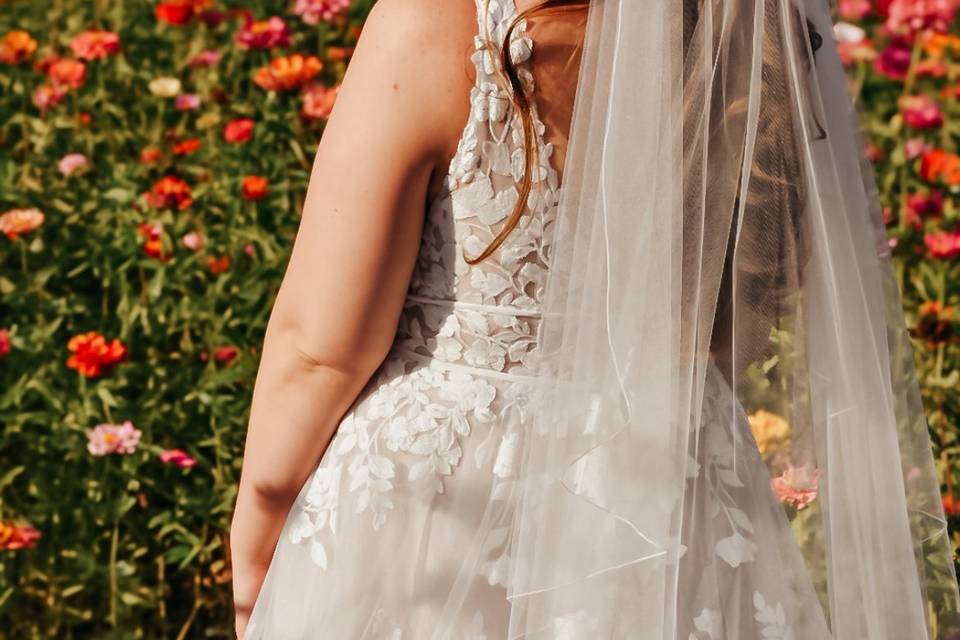 Zinnia Fields Bridal Portrait