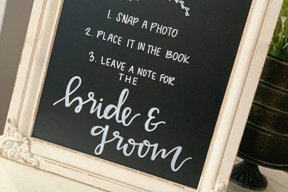 Guestbook signage