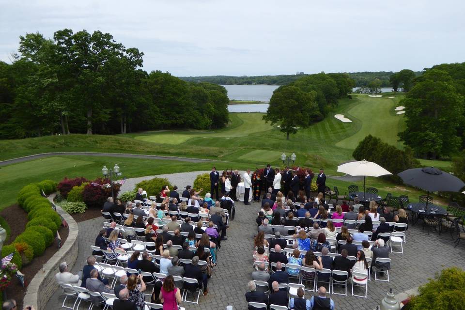 Intimate terrace ceremony