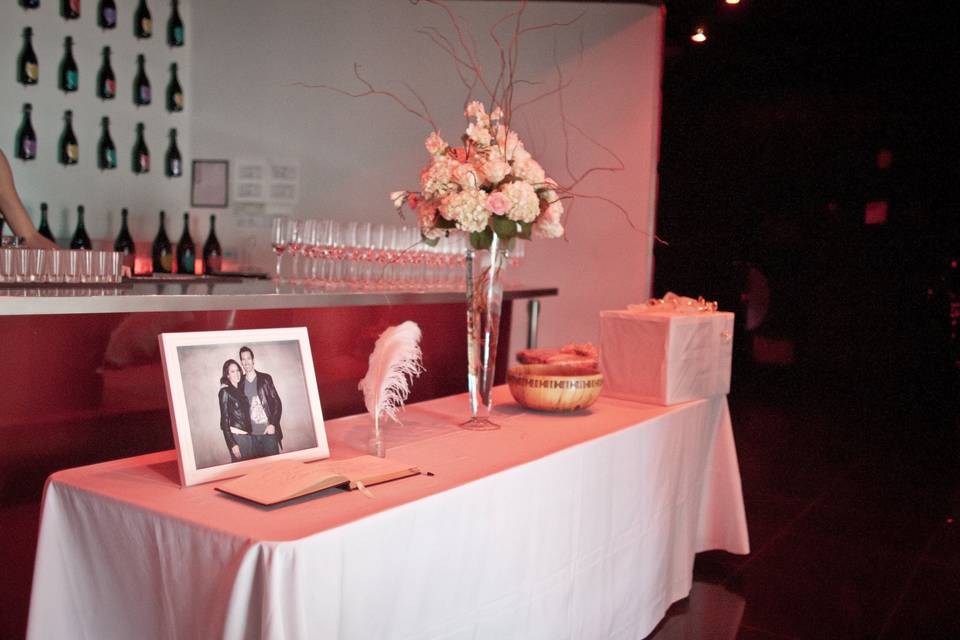 Greeting guest-book table