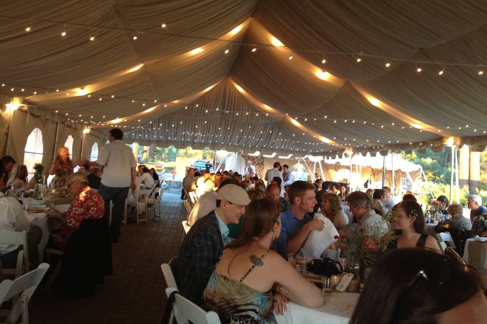 Lake marquee reception