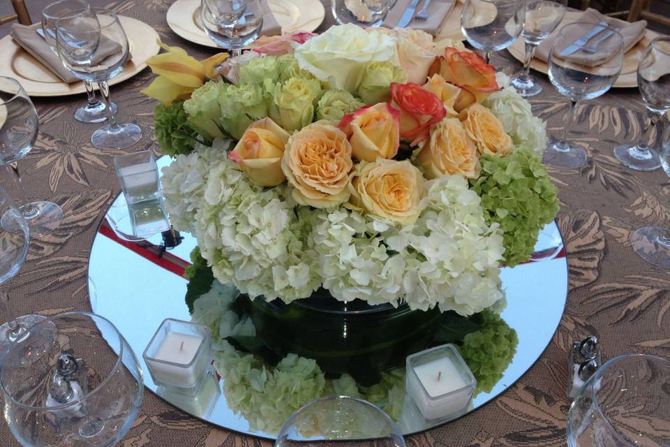 Table florals and candles