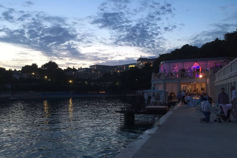 Waterfront reception sunset