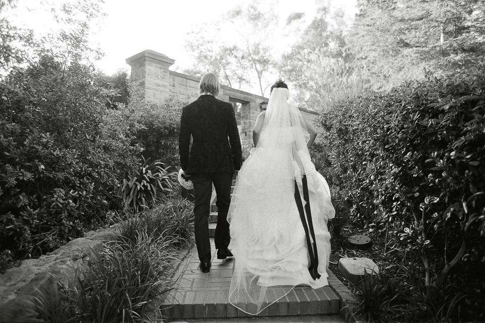Bride & groom walk
