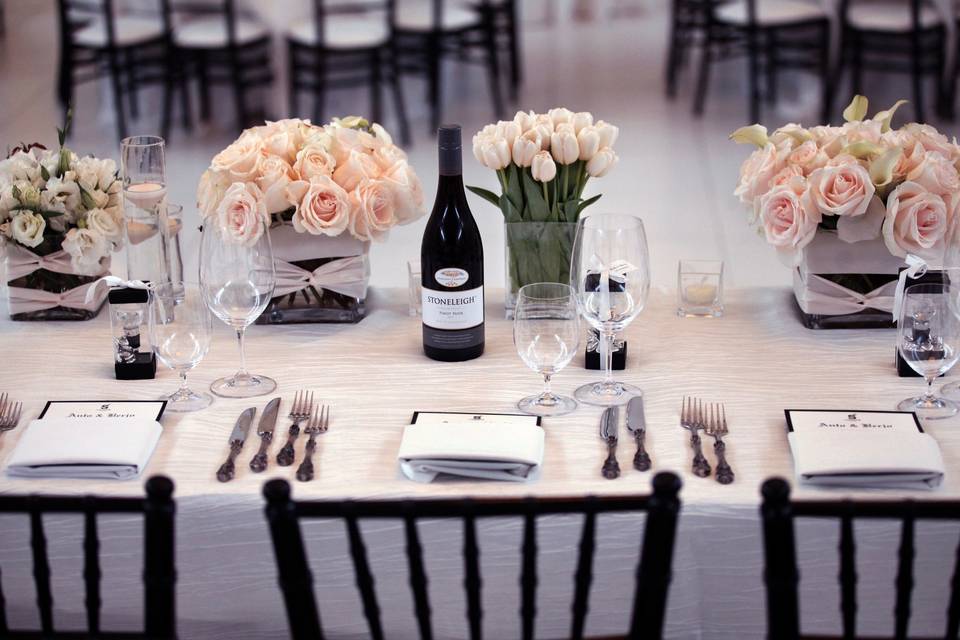 Blush table setting