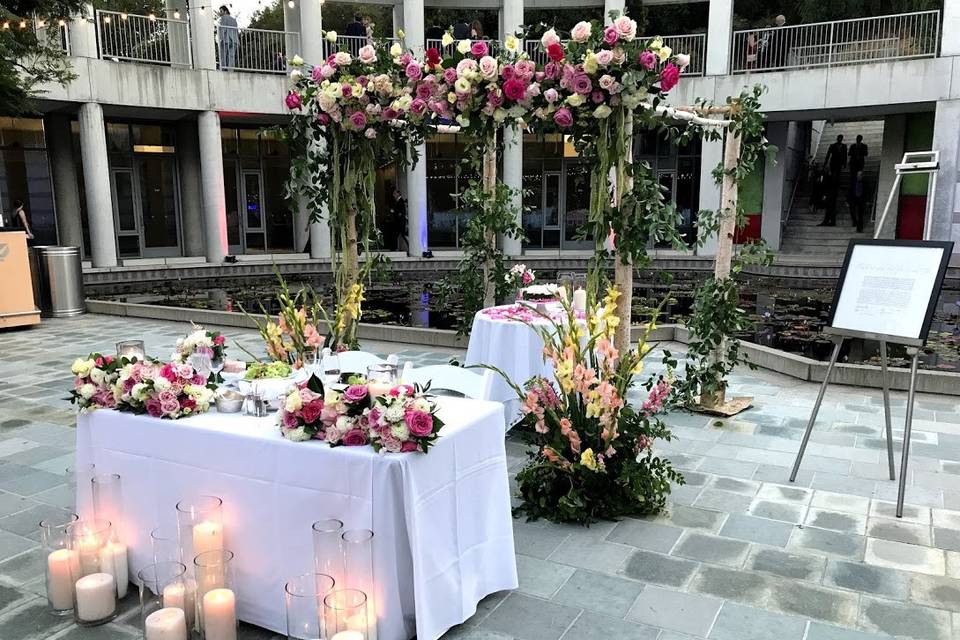 The Chuppah re-set for dinner