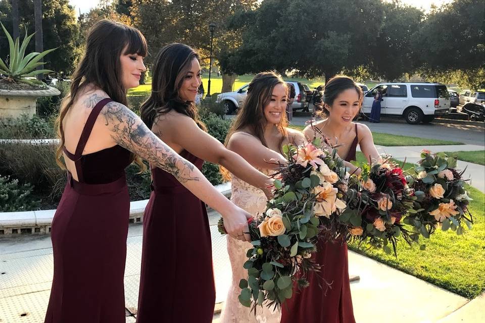 Bride and maids