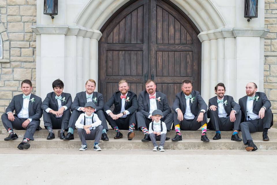 The groom with groomsmen