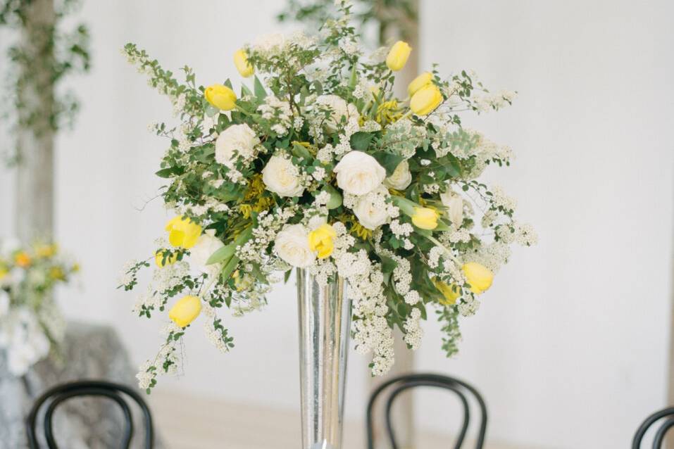 Tall yellow centerpiece