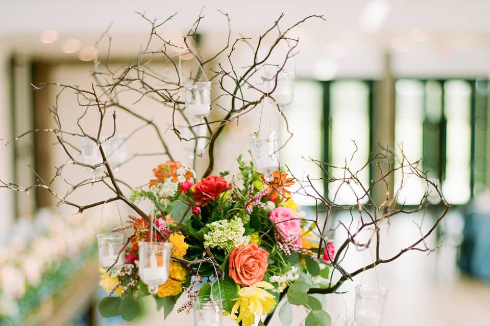 Vibrant tree centerpiece