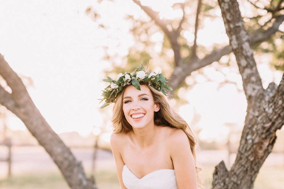 Simple boho bridal and crown