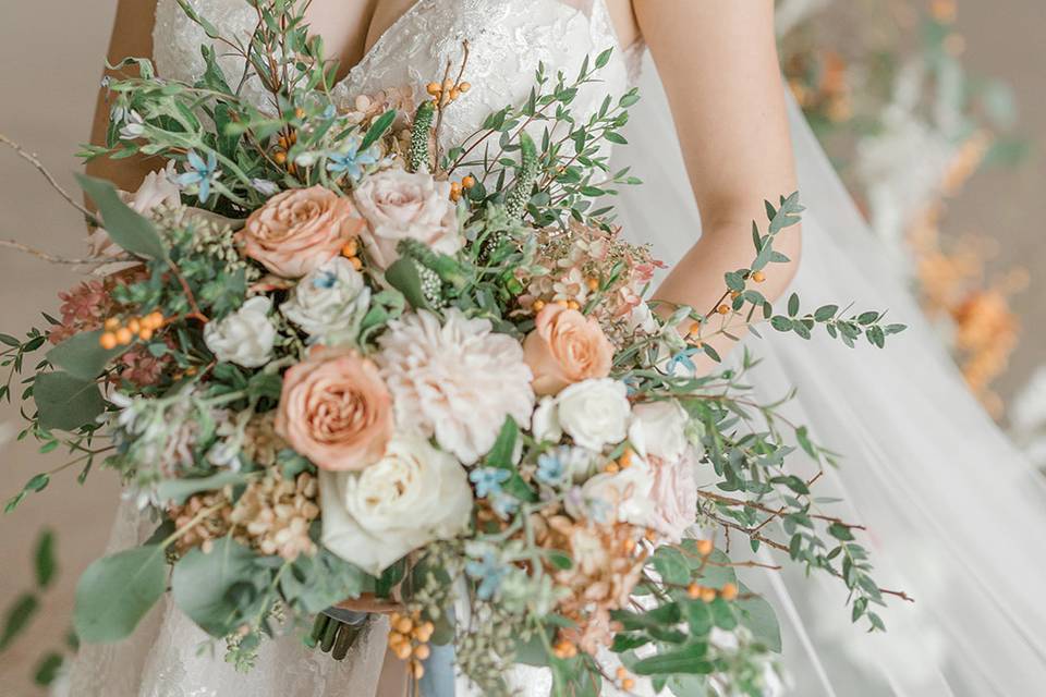 Bridal Bouquet in pastel fall