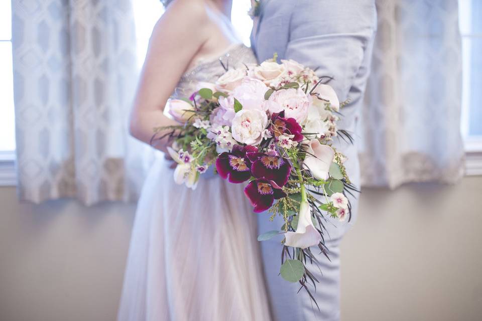 Orchid crescent bridal bouquet