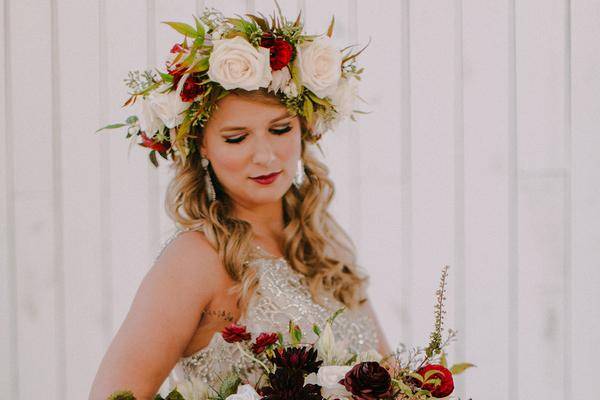 Fall sideways bridal bouquet