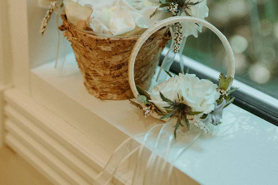 Flower girl basket adn hoop