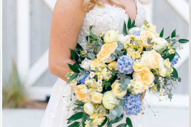 Pale yellow and blue bridal