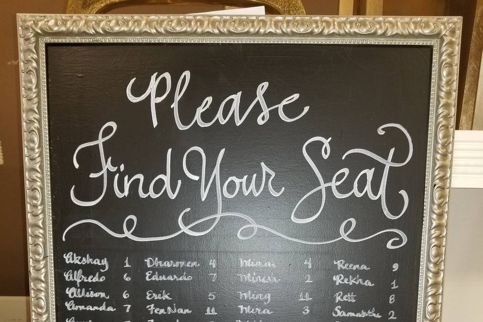 Chalkboard Seating Chart