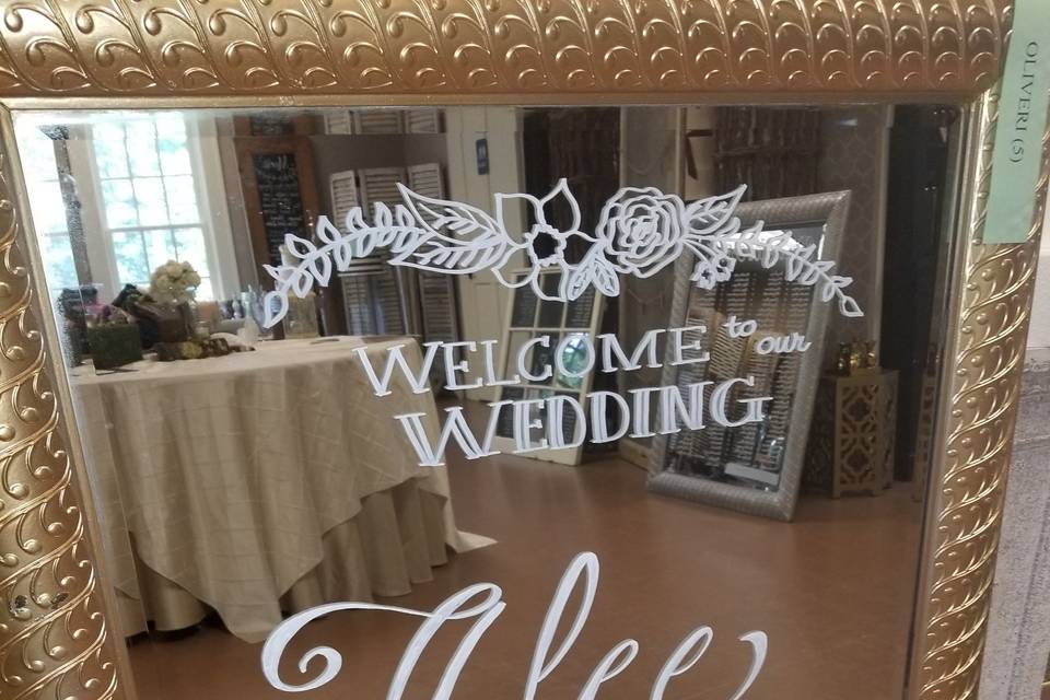 Mirror Welcome Sign