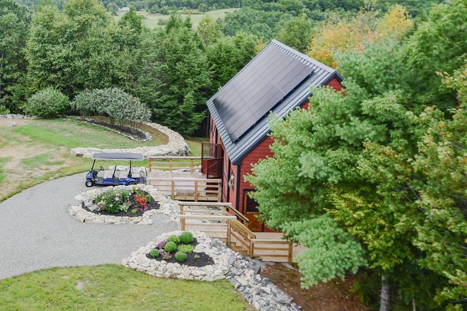 The barn and gardens