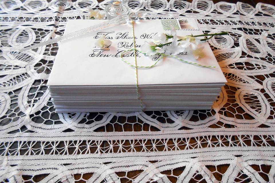Calligraphed Wedding Envelopes