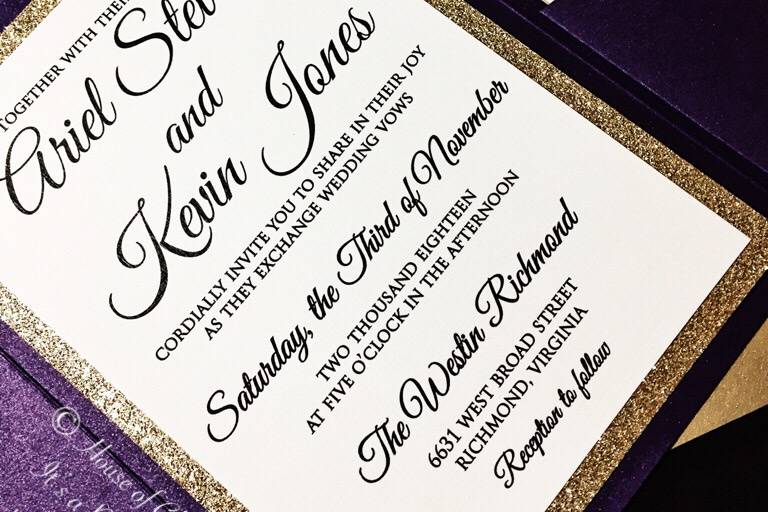 Amethyst and Gold Invite