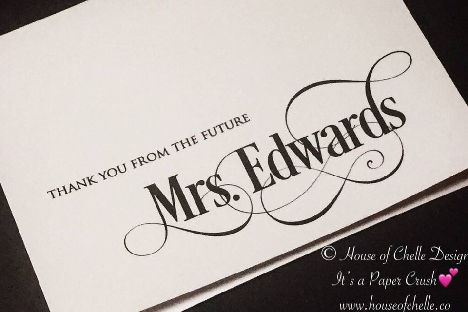 Future Mrs Thank You Card
