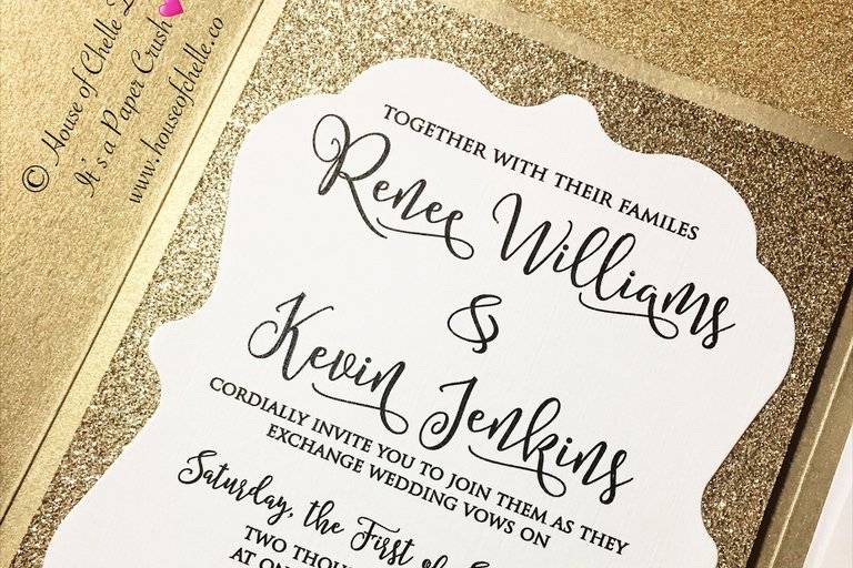 Glitter Wedding Invitation